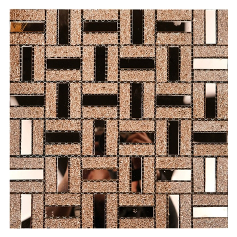BM93148-01 Piastrella in vetro pannello adesivo 30x30cm eleganza brillante rosa gold - immagine 1