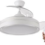 Plafoniera LED con ventilatore retrattile e telecomando