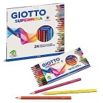 Giotto Supermina - Astucci da 24 e 12 Pastelli Colorati, 3.8mm