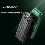Batteria esterna universale Power Bank 20.000 mAh + ricarica wireless 4 connessioni - immagine 2
