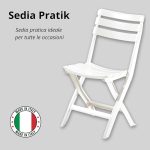 Sedia pieghevole in robusta plastica ideale per giardino, terrazza e balcone - immagine 5
