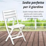 Sedia pieghevole in robusta plastica ideale per giardino, terrazza e balcone - immagine 4