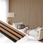 Pannelli decorativi 3d effetto legno rovere a lamelle doghe per rivestimento pareti da interno.
