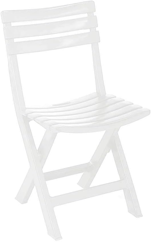 sedia bianca Sedia pieghevole in robusta plastica ideale per giardino, terrazza e balcone - immagine 1