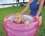 Piscina Gonfiabile a 3 Anelli Blu e Rosa - immagine 3