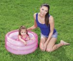 Piscina Gonfiabile a 3 Anelli Blu e Rosa - immagine 2