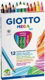 Astuccio da12  Pastelloni Colorati giotto mega, Multicolore, 12 Unità, confezione da 1