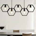 Lampadario Esagonal 5 Attacchi E27 5x60W 92x30 cm