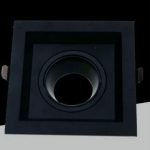 Porta Faretto LED in Alluminio Nero Orientabile 123x123 mm