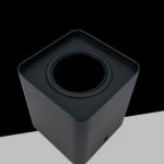 Porta Faretto LED Cubo in Alluminio Nero 99x99 mm