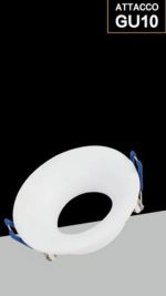 Porta Faretto LED in Ferro Bianco, Diametro 83 mm