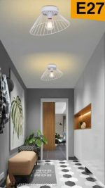 Lampadario Attacco E27 Max 60W Bianco o Nero 25x16 cm