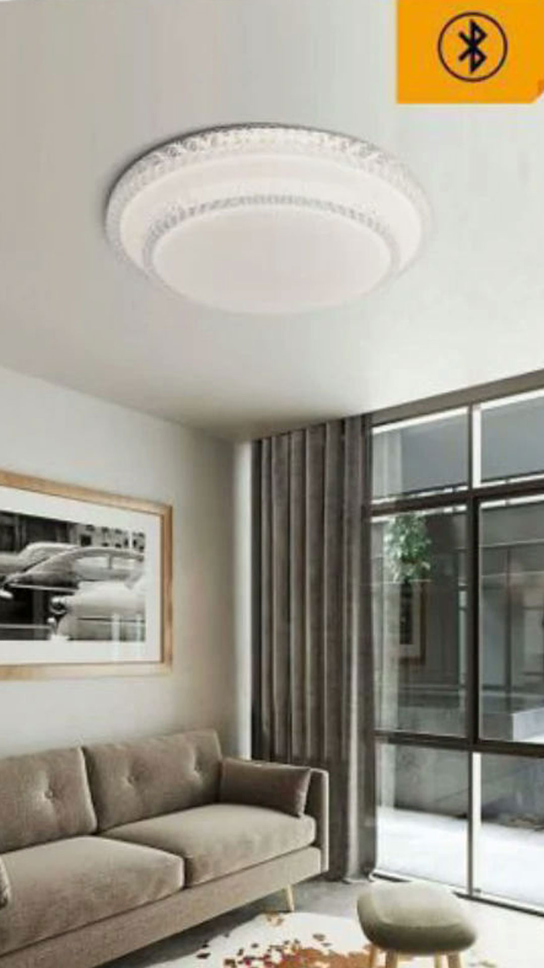 1 Plafoniera LED 60W Bluetooth Stile Classico, Luce Variabile 3000-6500K, Diametro 50 cm - immagine 1