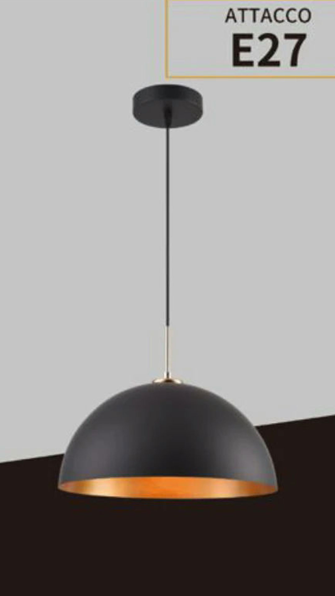 2 Lampadario da Snack Attacco E27 60W Bianco o Nero Diametro 35 cm - immagine 1