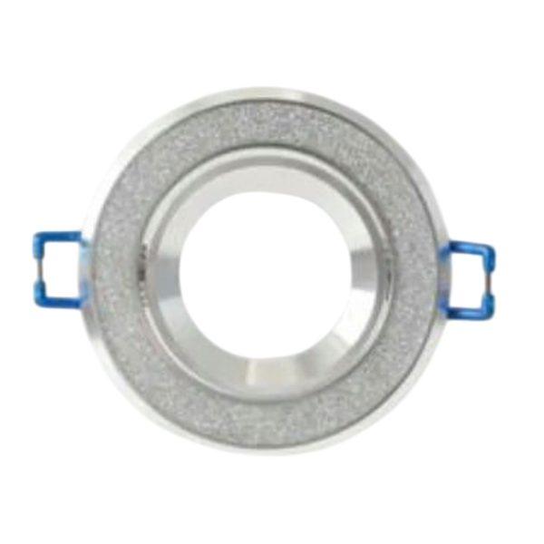 Porta Faretto LED Effetto Argento Brillante GU10, 72 mm