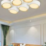 Plafoniera LED 120W 6 Oblò, Luce Calda, Neutra o Fredda, 80x57x13 cm