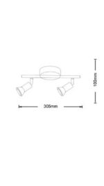 2 Porta Faretti da Soffitto Fino a 20W 30,5x10 cm - immagine 2