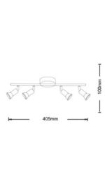 4 Porta Faretti da Soffitto Fino a 40W 40,5x10 cm - immagine 2