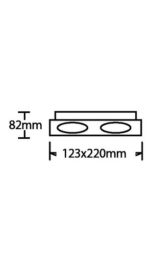 Porta Faretto LED Doppio in Alluminio Nero Orientabile 123x220 mm - immagine 2