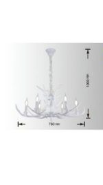 Lampadario Principesco 6 Attacchi E14 6x60W 100x76 cm - immagine 2