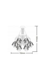 Lampadario Rustico con Lanterne 6 Attacchi E27 6x60W 75x90 cm - immagine 2