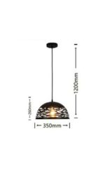 Lampadario in Ferro Attacco E27 60W 35x26 cm - immagine 2