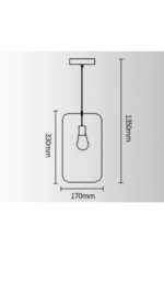 Lampadario Minimal in Ferro Attacco E27 60W 17x135 cm - immagine 2