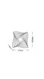 Plafoniera LED 75W Rombo-Spirale Luce Variabile 3000-6500K 47x47 cm - immagine 2