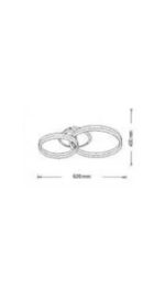 Plafoniera LED 42W 2 Anelli Luce Calda 3000K 62x40 cm - immagine 2