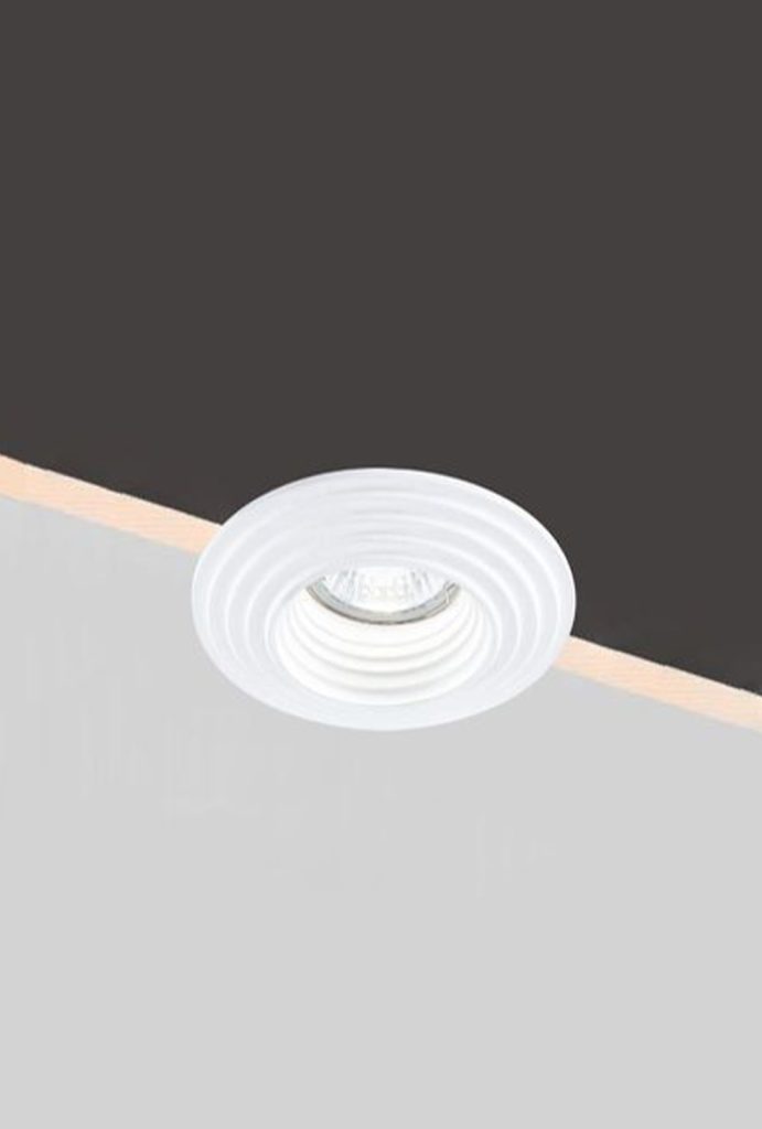 Porta Faretto in Gesso Attacco GU10 Diametro 12,4 cm Mod.011