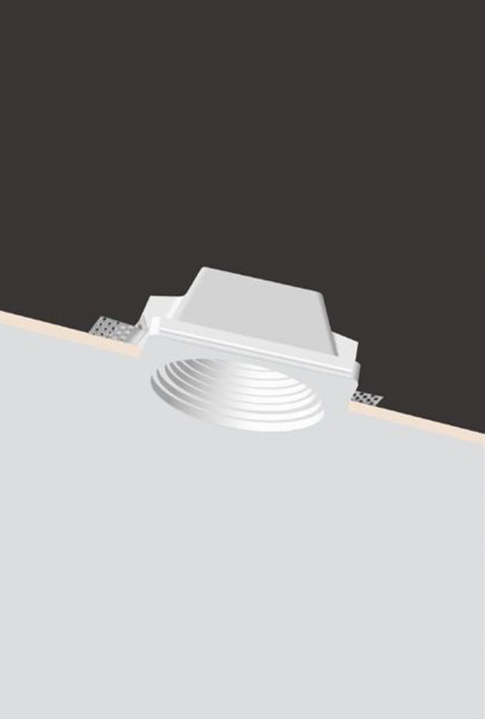 Porta Faretto in Gesso Attacco GU10 12x12 cm Mod.012