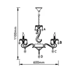 Lampadario 5 Attacchi E14 69x69 cm Mod.131 - immagine 2