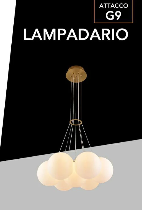 Lampadario 7 Attacchi G9 45x15 cm Mod.027