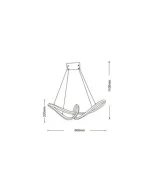 Lampadario LED Luce Variabile 66x22 cm 38W Mod.103 - immagine 2