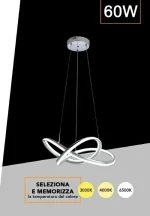 Lampadario LED Tonalità Variabile 50x16 cm 60W Mod.095