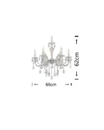 Lampadario 4 Attacchi E14 66x62 cm Mod.126 - immagine 2