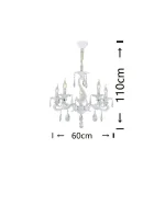 Lampadario 5 Attacchi E14 60x60 cm Mod.130 - immagine 3