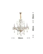 Lampadario 5 Attacchi E14 50x50 cm Mod.137 - immagine 2