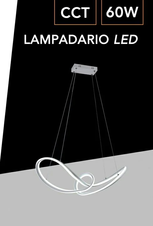 djvncfjvb Lampadario LED Luce Variabile 66x22 cm 38W Mod.103