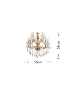Lampadario 5 Attacchi E14 56x56 cm Mod.128 - immagine 2