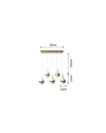Lampadario LED Luce Variabile 60x21 cm 53W Mod.090 - immagine 2