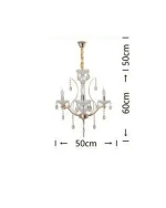 Lampadario 3 Attacchi E14 50x50 cm Mod.135 - immagine 2