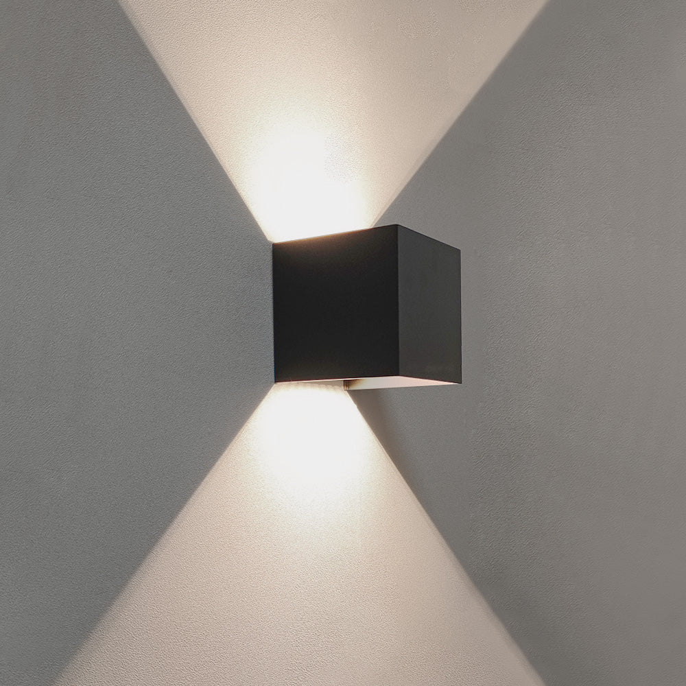 Applique LED da Esterno 12x12x12 cm 22W Nero Mod.124