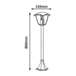 Lampione da Giardino Attacco E27 86x15,5 cm Mod. 819PB-BN - immagine 3
