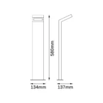 Lampada LED da Giardino 10W 58x13,4x13,7 cm Mod. 954PA-BN - immagine 3